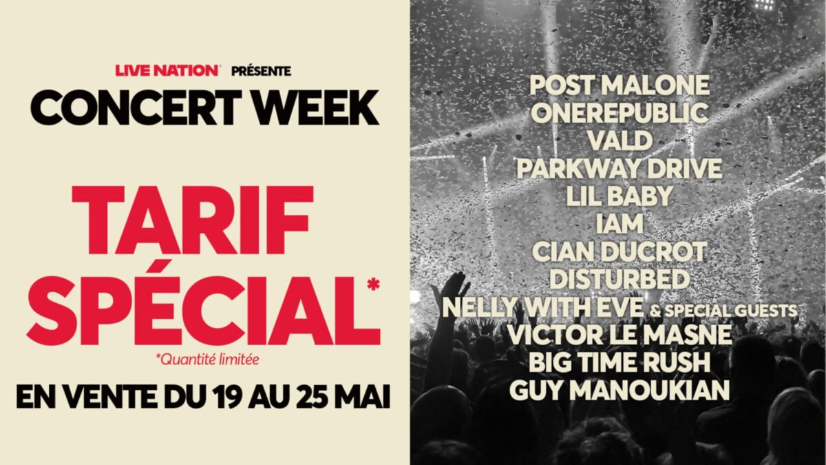 Concert Week Live Nation : des centaines de billets à prix réduits jusqu'à dimanche !